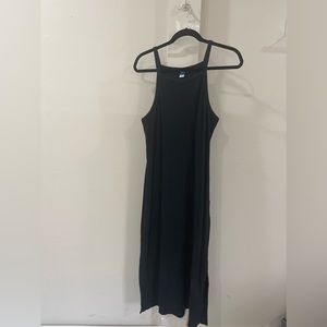 Old Navy Fitted Black Sleeveless Rib-Knit Midi Dress for Women XL